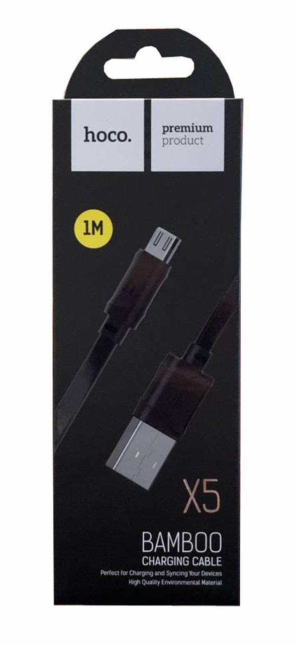 Usb кабель (шнур) Hoco X5 Bamboo Micro (1m) Чорний