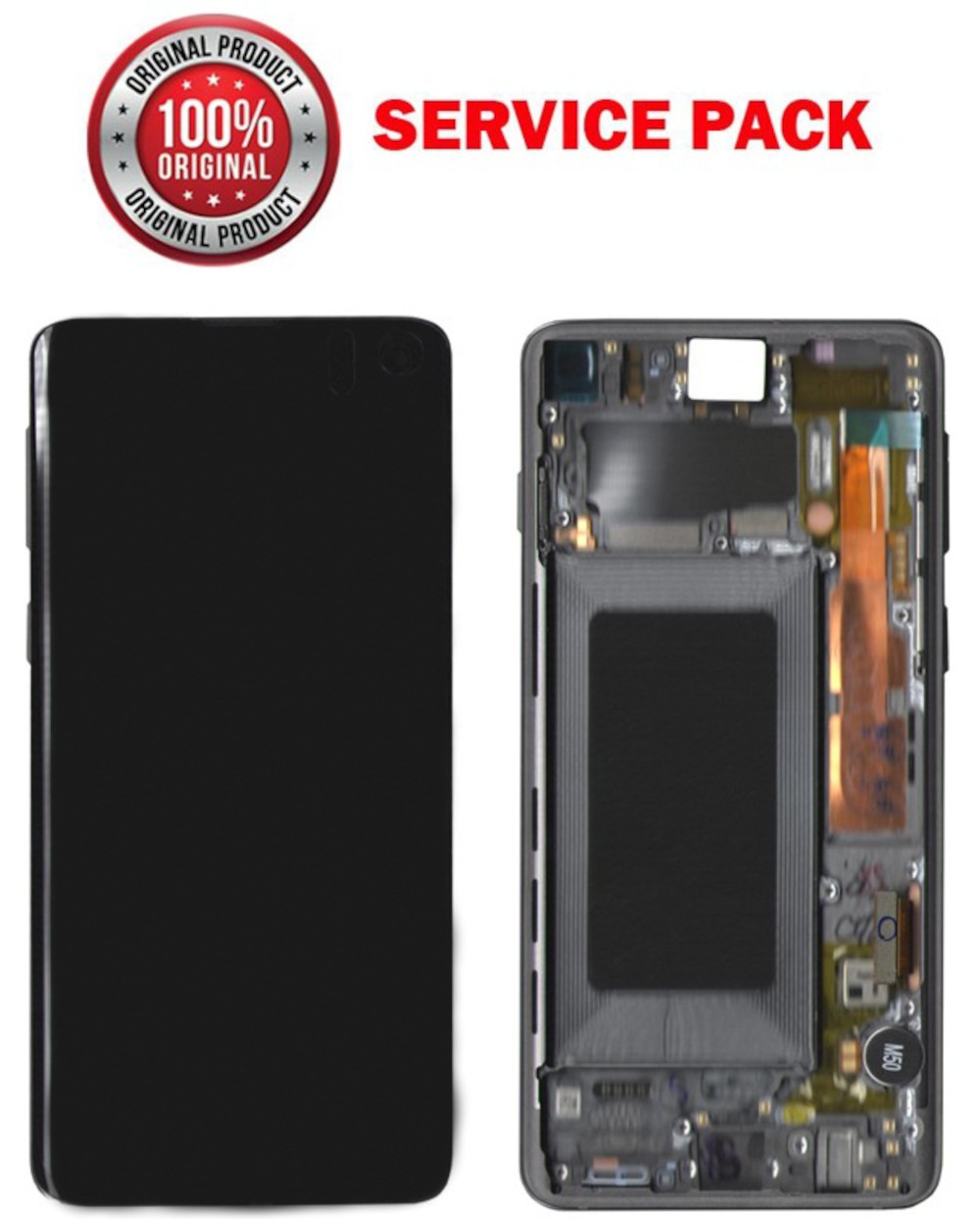 Дисплейний модуль (екран) для Samsung G973 Galaxy S10 з Чорною рамкою (GH82-18850A) Original
