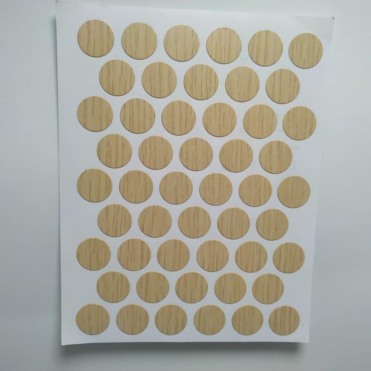 Заглушка Самоклеющаяся D-15 Мм на Конфирмат (Дуб Молочный) WEISS 50 Шт ...