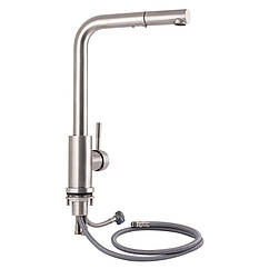 Кран на кухню з висувною лійкою Lidz (NKS) 12 32 015FL-13 неіржавка сталь