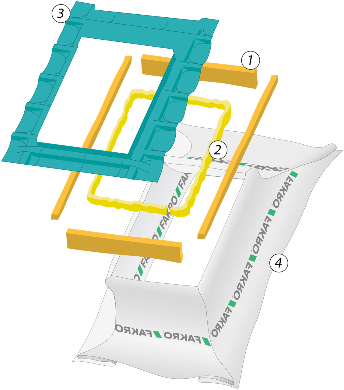 Тепло, гідро та пароізоляційний комір FAKRO XDК 66/118см, фото 1