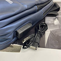 Чоловіча нагрудна сумка-слінг із плащової тканини на два відділення Синій, фото 8