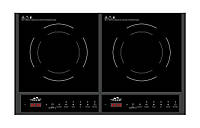 Електроплита індукційна настільна Monte MT-2114, 4000 Вт, 2 конфорки, сенсорне управління