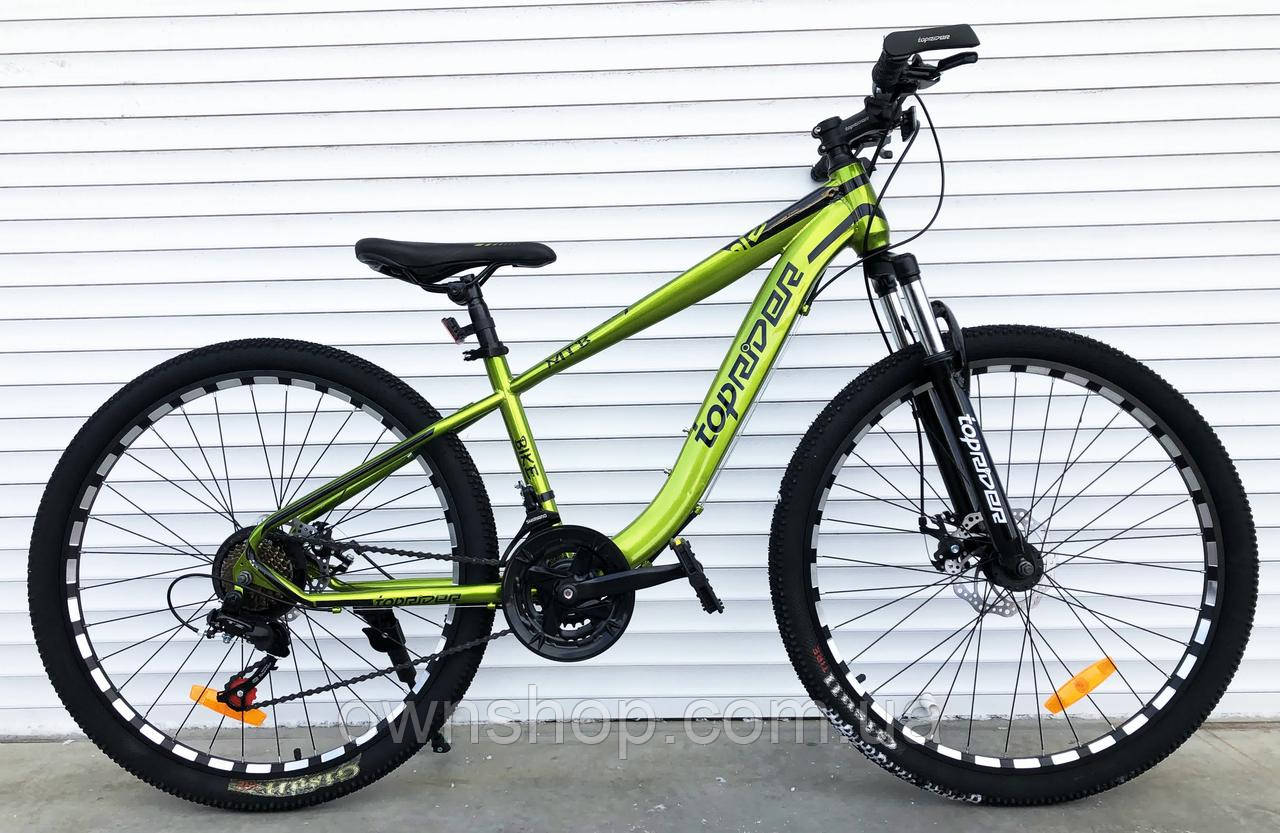 Велосипед гірський TopRider-550 колеса 27,5", рама 15" салатовий, фото 1