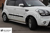 Пороги боковые труба с листом KIA Soul (08-13) D42