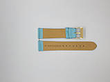 Блакитний шкіряний ремінець для жіночих наручних годин 18 мм(16 мм), фото 2