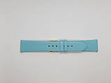 Блакитний шкіряний ремінець для жіночих наручних годин 18 мм(16 мм), фото 4