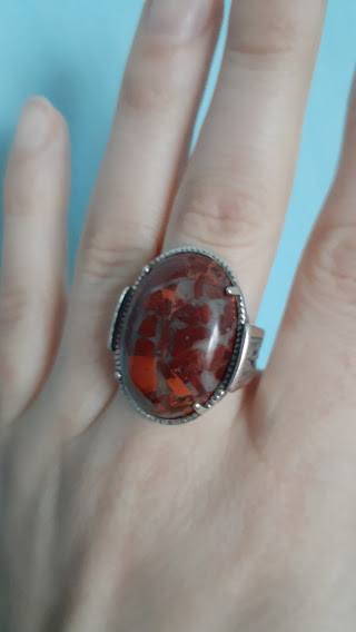 Срібне кільце з яшмою, фото 1