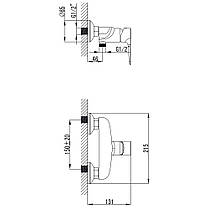 Змішувач GARDA Ø35 для душу CORSO (BC-1D121W) (9605303), фото 3