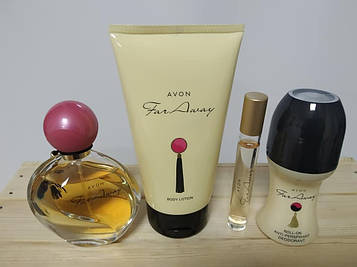 Набір Far Away Парфумна вода Фар Вей Ейвон (50 мл) 3 предмети