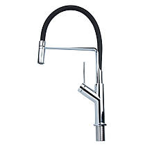 Змішувач ADDA Ø25 для кухні вилив силіконовий чорний на гайці CORSO (EB-4B520C) (9635110), фото 2