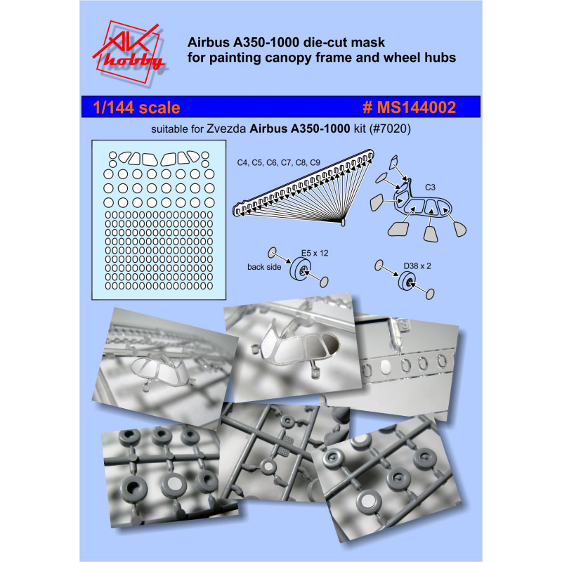 Маска для літаків A350-1000. 1/144 DANMODELS MS144002