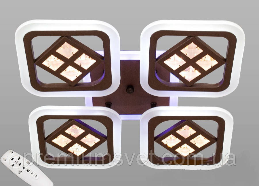 Люстра стельова світлодіодна на чорній основі AS8190/4 BK LED 3color dimmer
