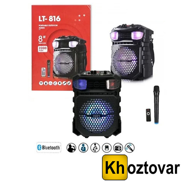 Бездротова Bluetooth-колонка LT 816 8" ⁇ З BT мікрофоном