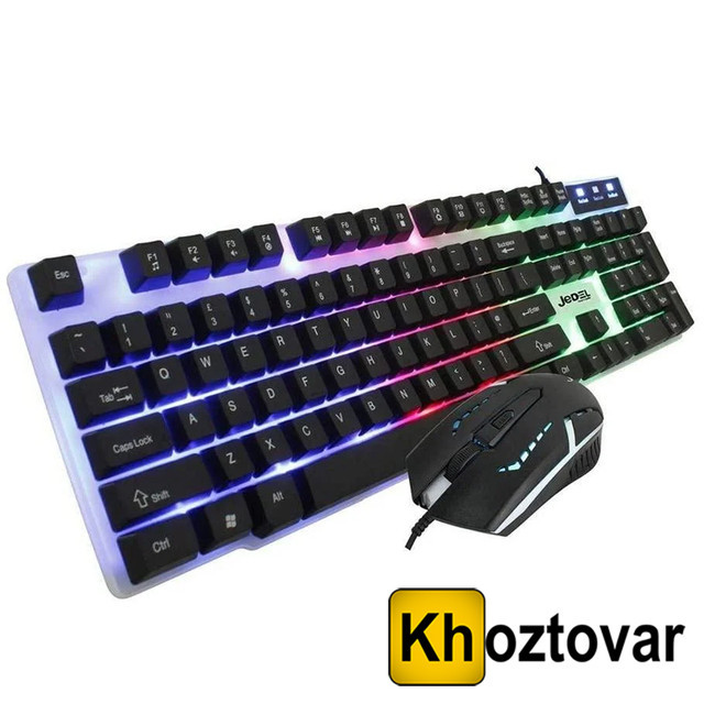 Комплект дротові ігрові клавіатура та миша Jedel Combo GK100