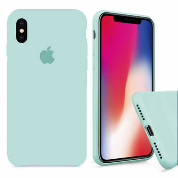 Чохол Silicone FULL case для IPhone X/Xs Sea Blue бірюза