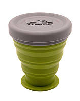 Стакан складаний силіконовий з кришкою 200 ml. green Tramp, TRC-126-green