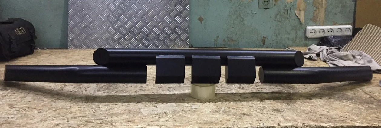 Захист переднього бампера чорні Труба з кликами Передній радіус Грандер на Mitsubishi Pajero Wagon 4 2006+