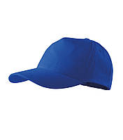 Кепка з козирком Malfini 5P, бейсболка чоловіча або жіноча, п'ятиклинка, синя