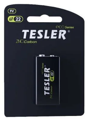 Батарейка Tesler Zinc Carbon 6F22 9V Крона Blister, фото 1