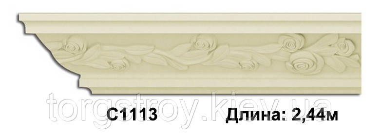 Карниз стельовий C1113, довжина 2,00м, Gaudi Decor