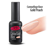 Camouflage Base Cover Gold Peach Камуфлюється база PNB, 8 ml ПЕРСИКОВИЙ З ЗОЛОТИМИ БЛИСКІТКАМИ.