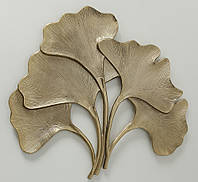 Настінний декор Листя Гінкго W 3 см, L 74 см алюміній золото Гранд Презент 1020380
