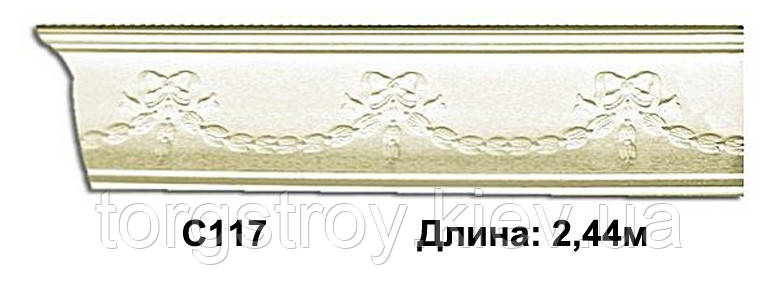 Карниз стельовий C117, довжина 2.44 м, Gaudi Decor