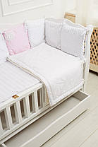 Дитяче ліжечко Гойдалка NATALI Біле відкидне боковина з шухлядою на шарнірах, фото 3