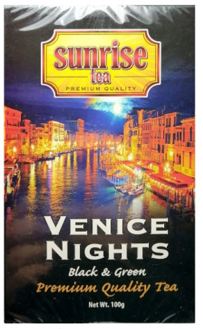 Чорний і зелений чай Санрайз Венеційська ніч із полуницею, манго й ананасом 100 грамів, фото 1