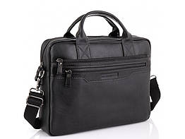 Сумка для ноутбука чорна шкіряна Allan Marco