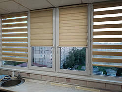 Рулонні штори день ніч під натуральні Натуральний. Тканинні ролети,