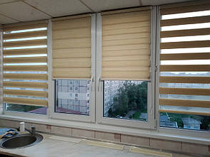 Рулонні штори день ніч під натуральні Натуральний. Тканинні ролети,