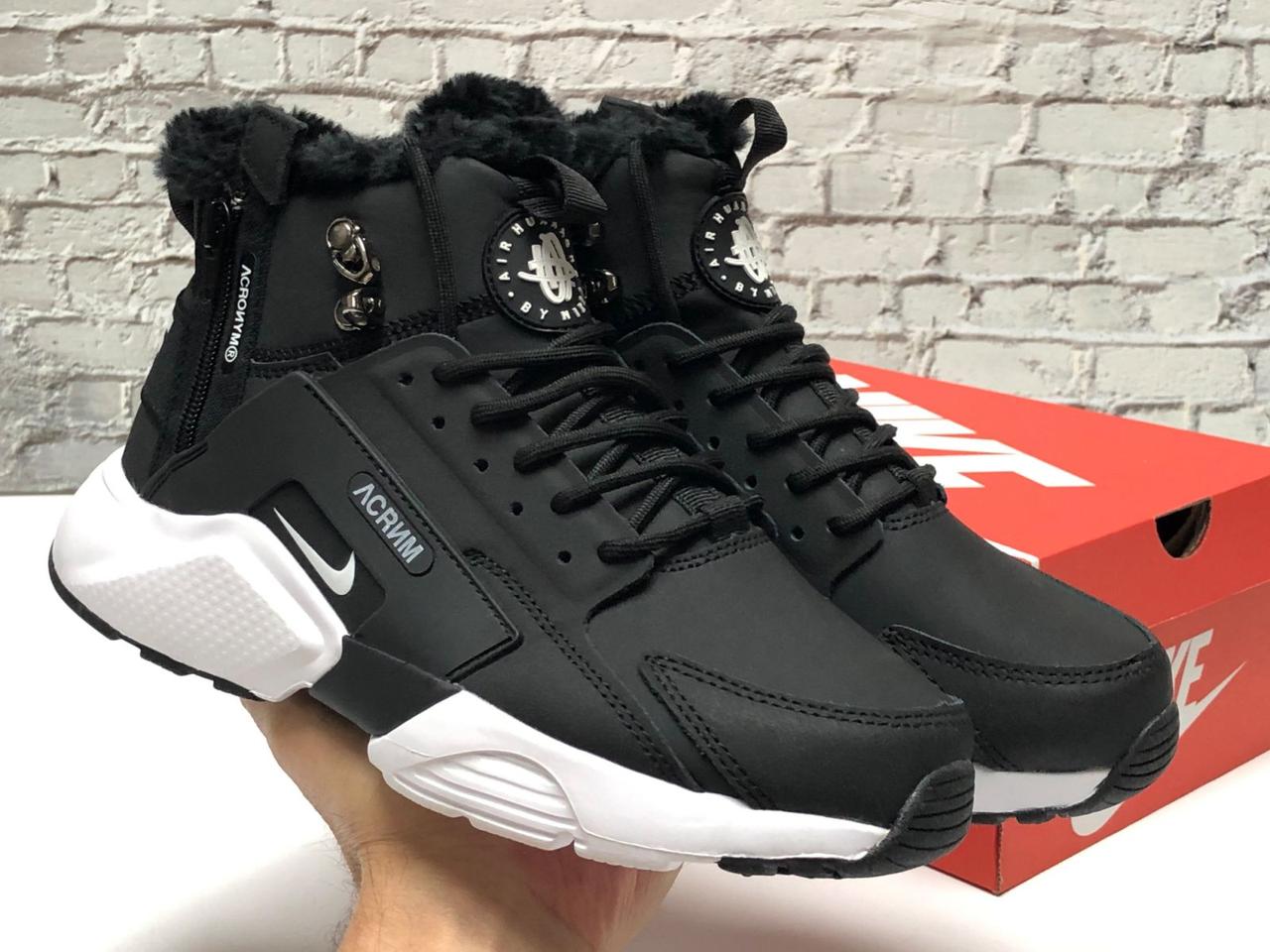 Nike air shop huarache winter black