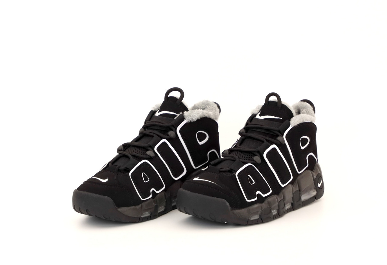 Чоловічі Зимові чорні Кросівки Nike Air More Uptempo