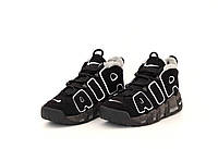 Мужские Зимние черные Кроссовки Nike Air More Uptempo