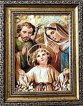 Ікона янтарна "Святе сімейство" Ікона з бурштину "Сім'я Святих" 15x20 см