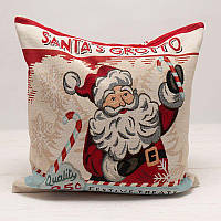 Наволочка с новогодним принтом "Santas Grotto" 45x45 см VG Premium