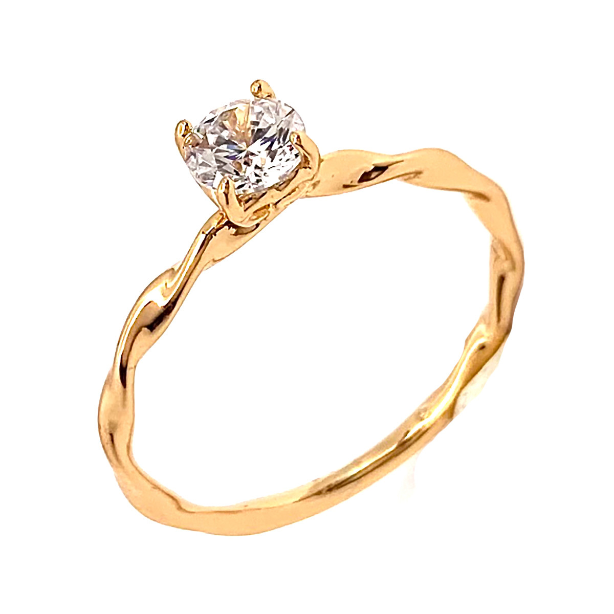 Кільце Xuping з медичного золота, білі фіаніти, позолота 18K, 12046