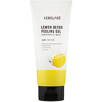 Пілінг-скатка для детоксикації з лимонним соком Lebelage Lemon Detox Peeling Gel 180 мл (8809317111612), фото 3