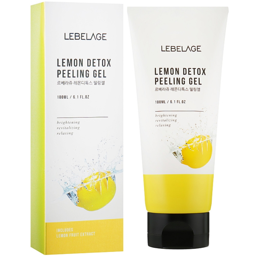 Пілінг-скатка для детоксикації з лимонним соком Lebelage Lemon Detox Peeling Gel 180 мл (8809317111612)