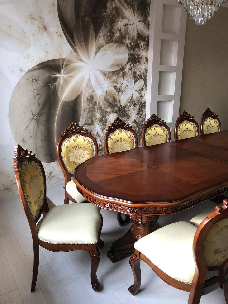 Большой обеденный стол в стиле барокко DM-P66Ext Olberg, цвет орех - фото 2 - id-p19065311