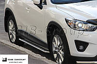 Пороги боковые труба с листом Mazda CX-5 (12+) D51