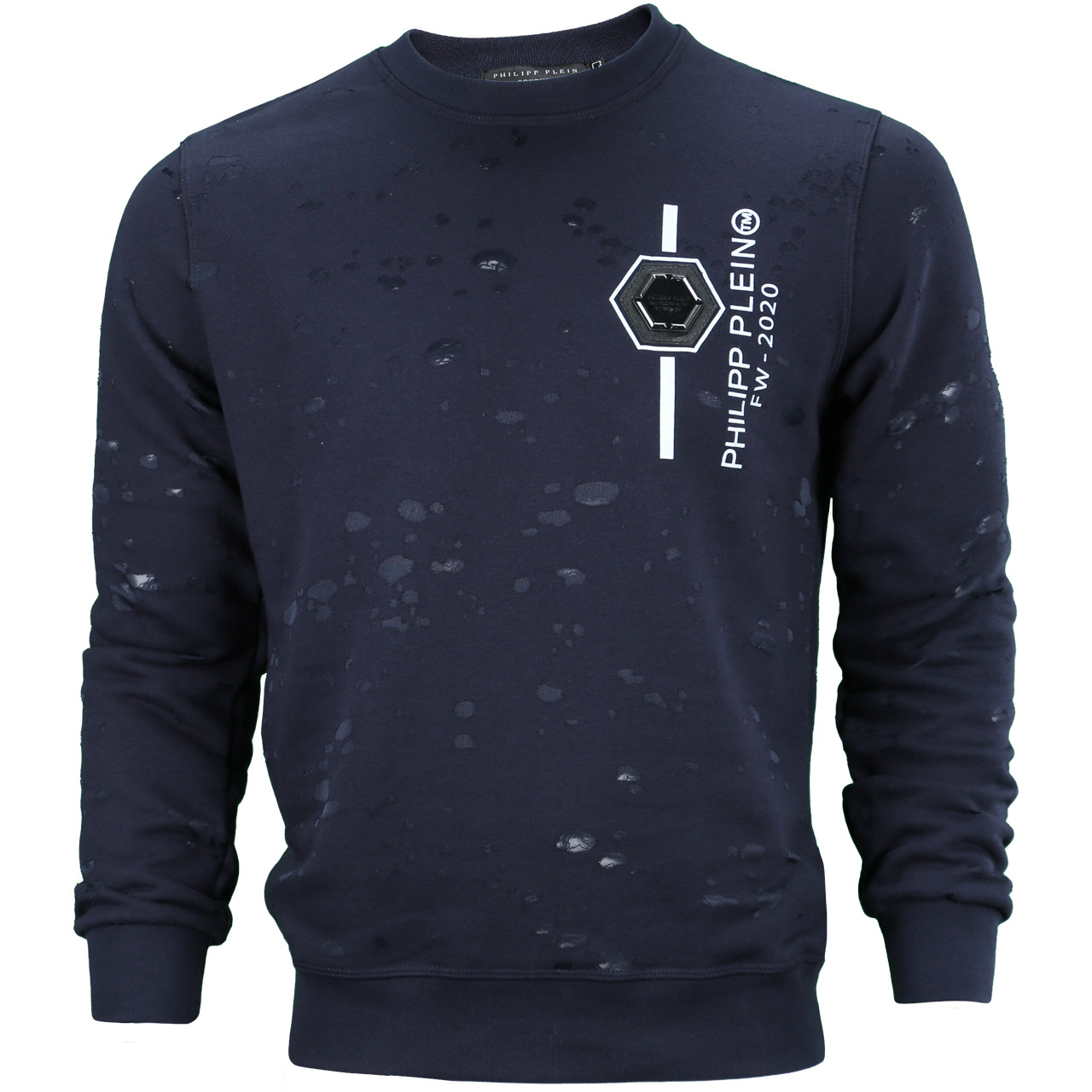Світшот чоловічий т синій PHILIPP PLEIN з патчем #2 DBLU L(Р) 21-515-012 S