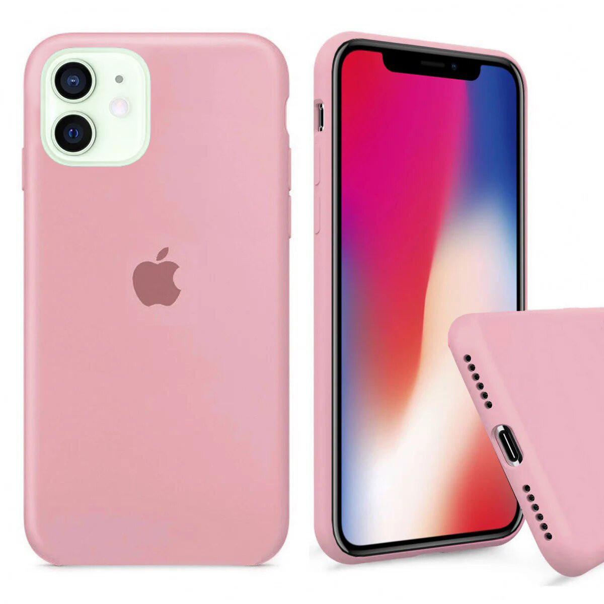 Чохол Silicone FULL case для IPhone 12 Pink рожевий