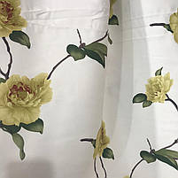 Щільна атласна шторна тканина з квітами, висота 2.8 м на метраж (614-4-SH), фото 2