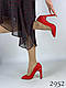 Стильні туфлі на зручному каблуку, червоні., фото 4