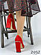 Стильні туфлі на зручному каблуку, червоні., фото 3