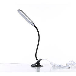 Настільна лампа світлодіодна на прищіпці гнучка LED лед чорна лампа прищіпка XSD 206 USB кабель 22 діода