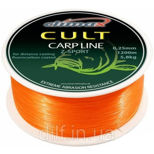 Волосінь Climax Cult Carp Line 1000m 0.30mm 8.3kg Z-Sport Orange